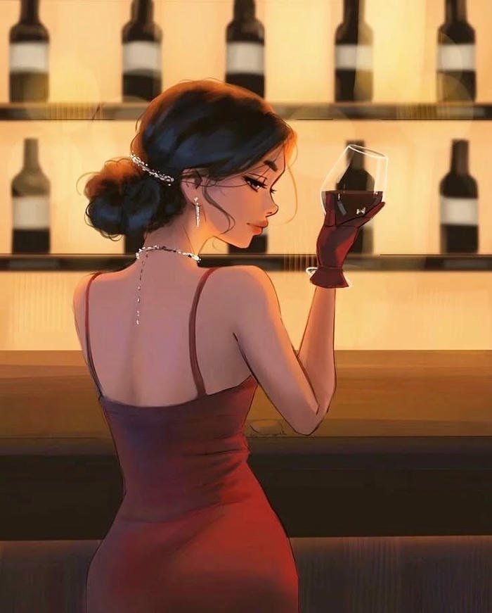 cartoon dp with long hair