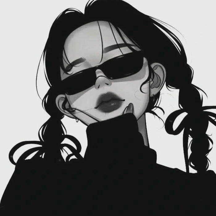 cartoon girl dp black background