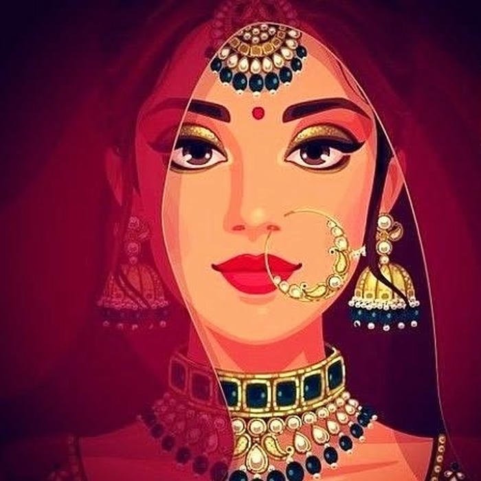 cartoon girl dp pink background