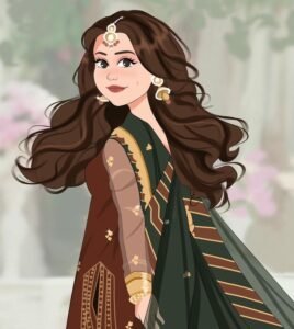cartoon girl dp with teddy