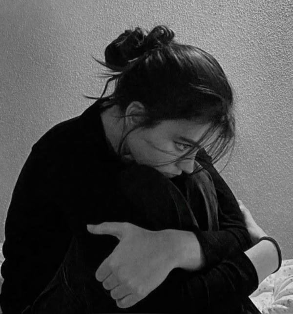 sad alone girl selfie