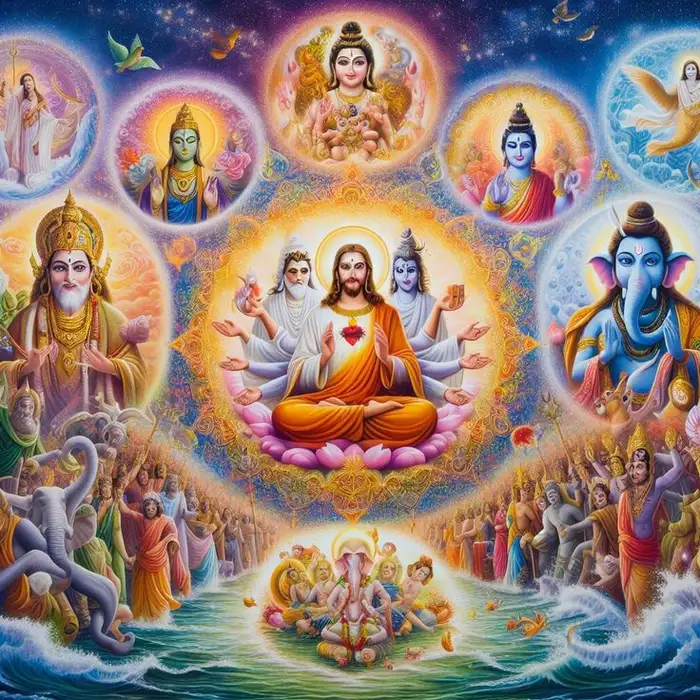 4k background divine all gods together hd wallpaper