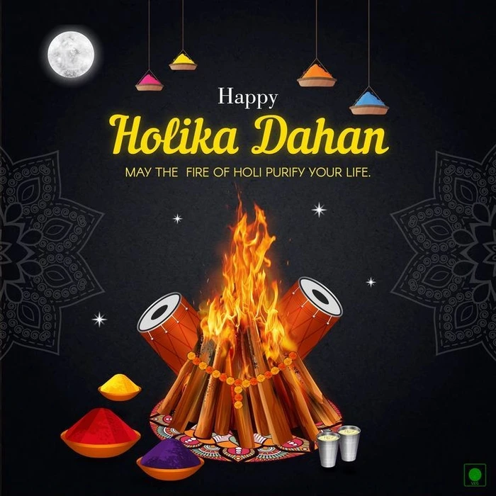 beautiful happy holika dahan image