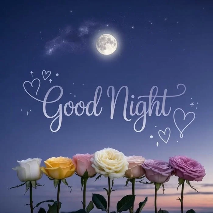 cool good night rose image