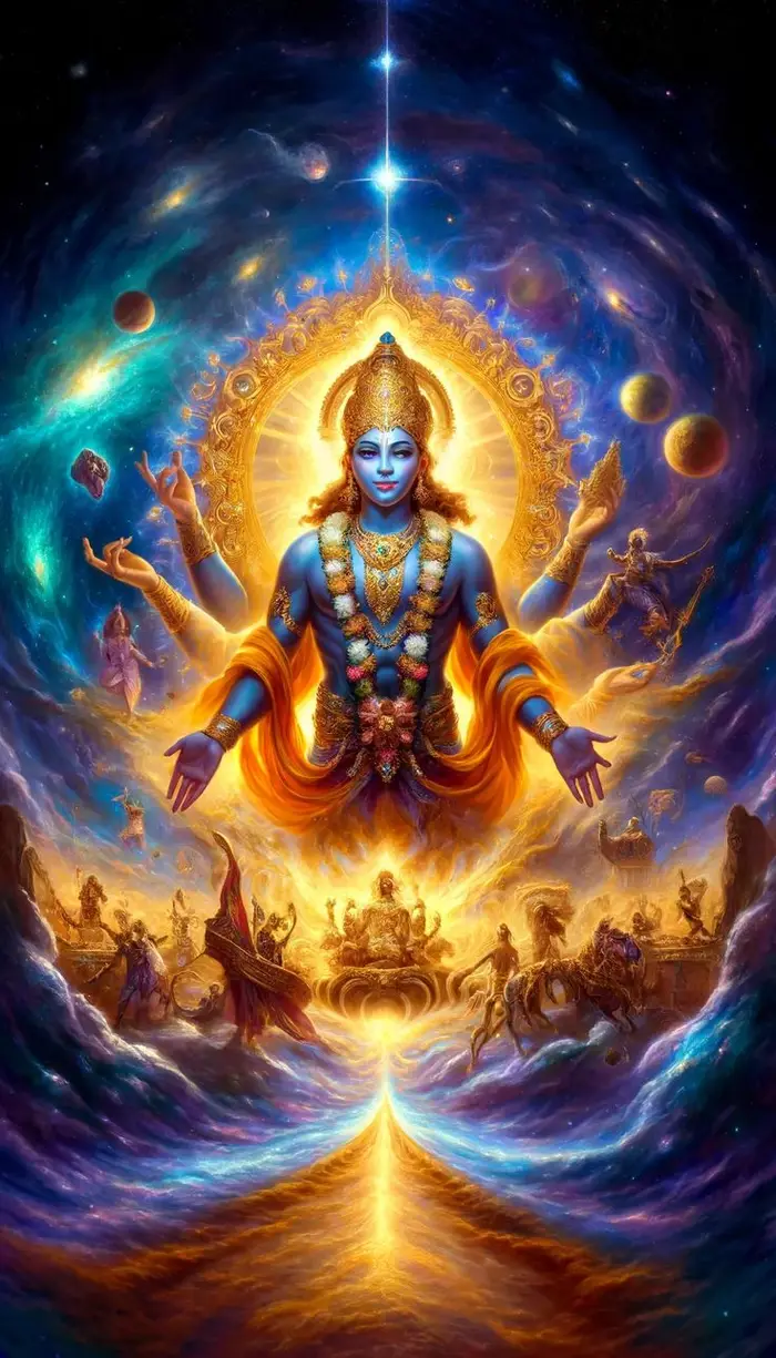 ancient lord krishna 3d images photo surrounded by lamps