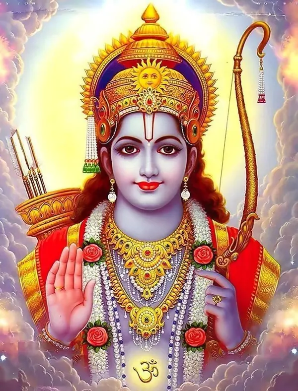 ancient lord ram image art reflecting devotion