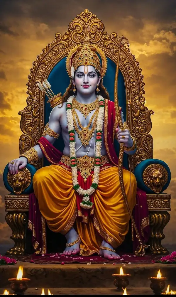ancient lord ram image photography in peaceful atmosphere