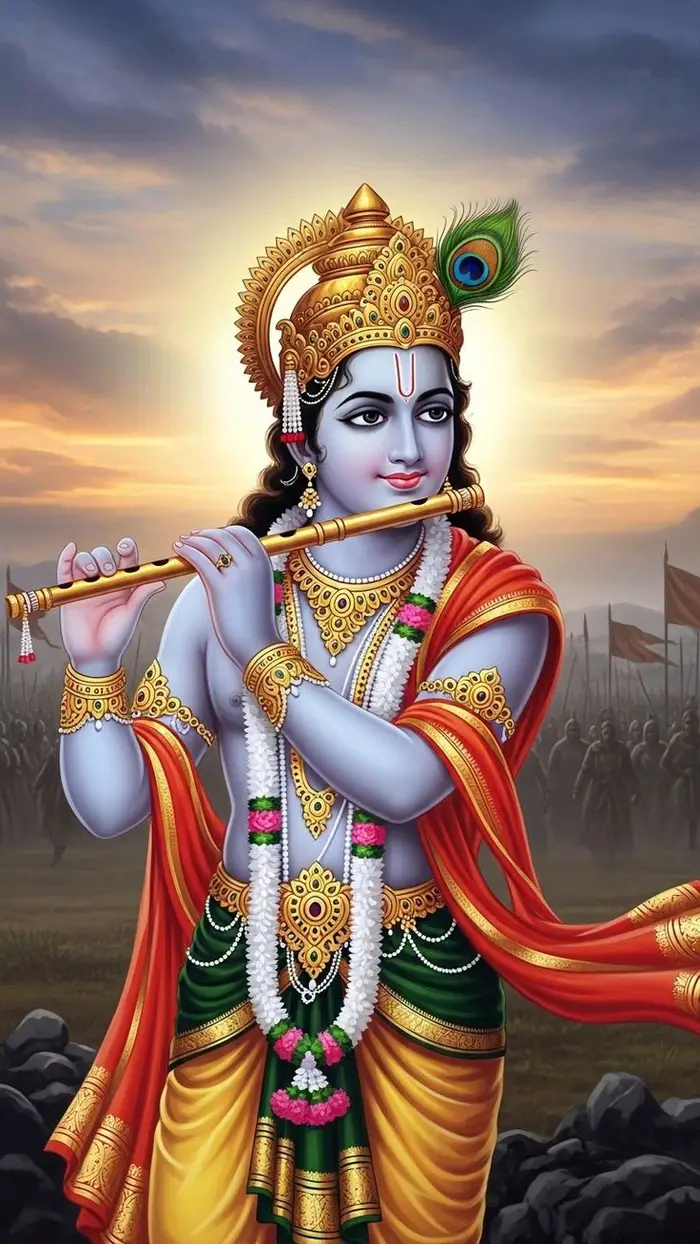 blessed lord krishna 3d images statue reflecting devotion