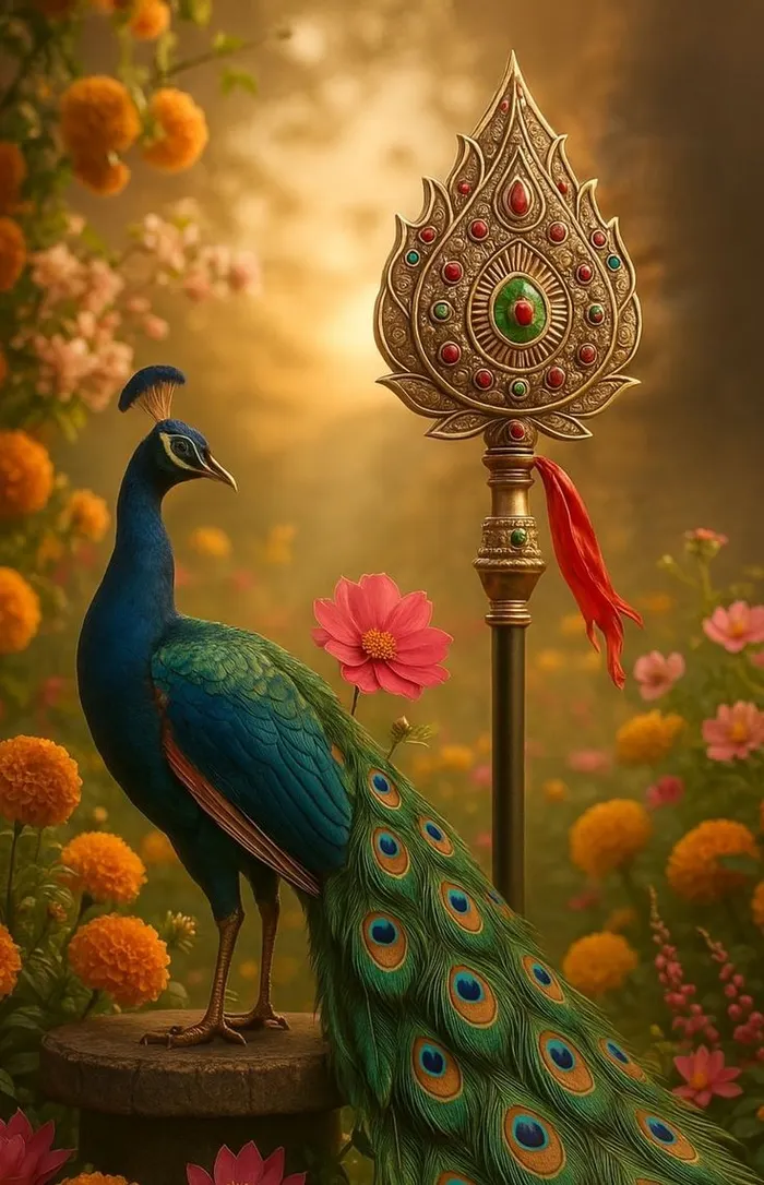 blessed lord murugan vel 3d images scene blessing devotees