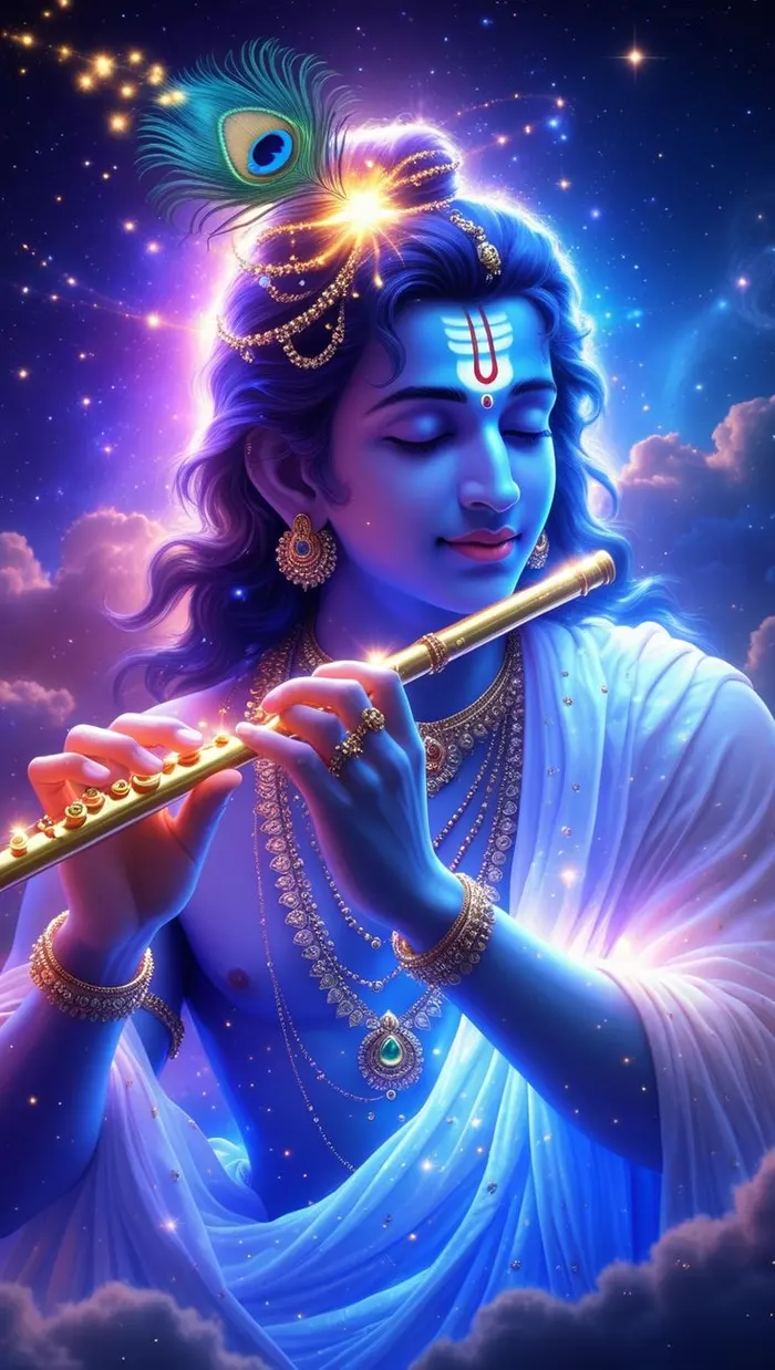 divine lord krishna 3d images photo during morning prayer