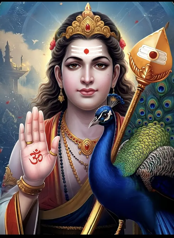 divine lord murugan vel 3d images image with glowing background