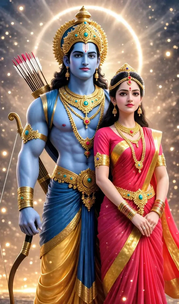 divine lord ram image image with golden aura