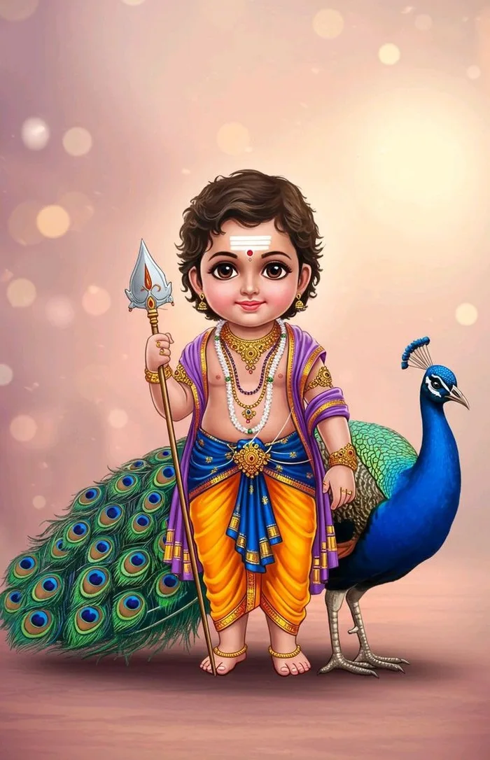 holy lord murugan vel 3d images idol in the temple light