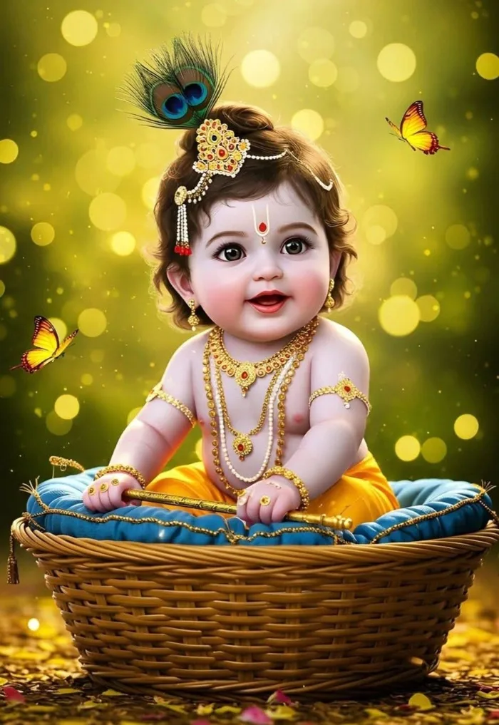majestic lord krishna 3d images photography during morning prayer