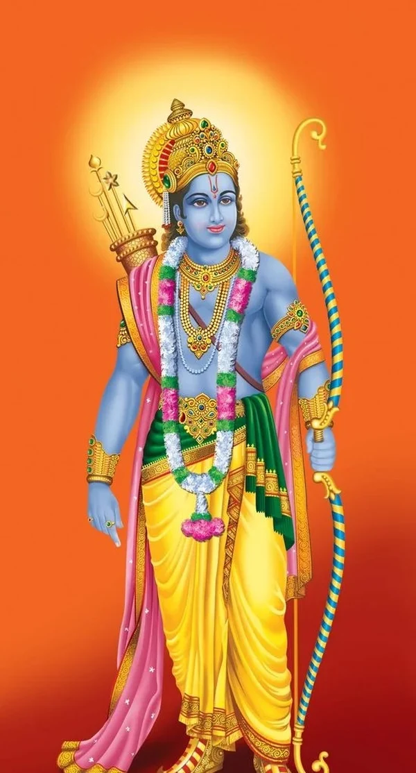 serene lord ram image painting in artistic pose