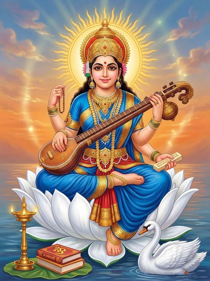 lord saraswati images artistic sketch