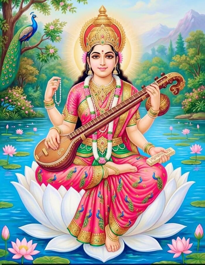 lord saraswati images divine light effect