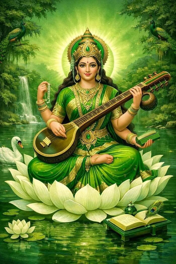 lord saraswati images modern illustration
