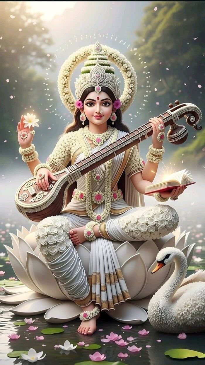lord saraswati images with veena