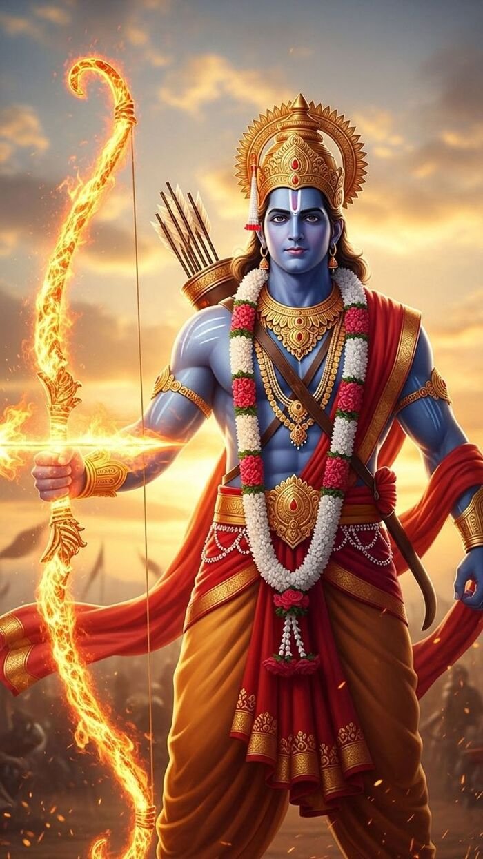 lord sri rama images standing pose artwork