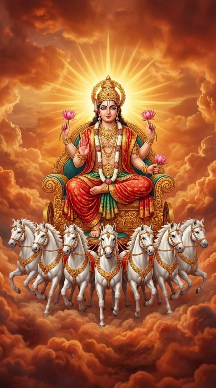 lord surya images oil painting style