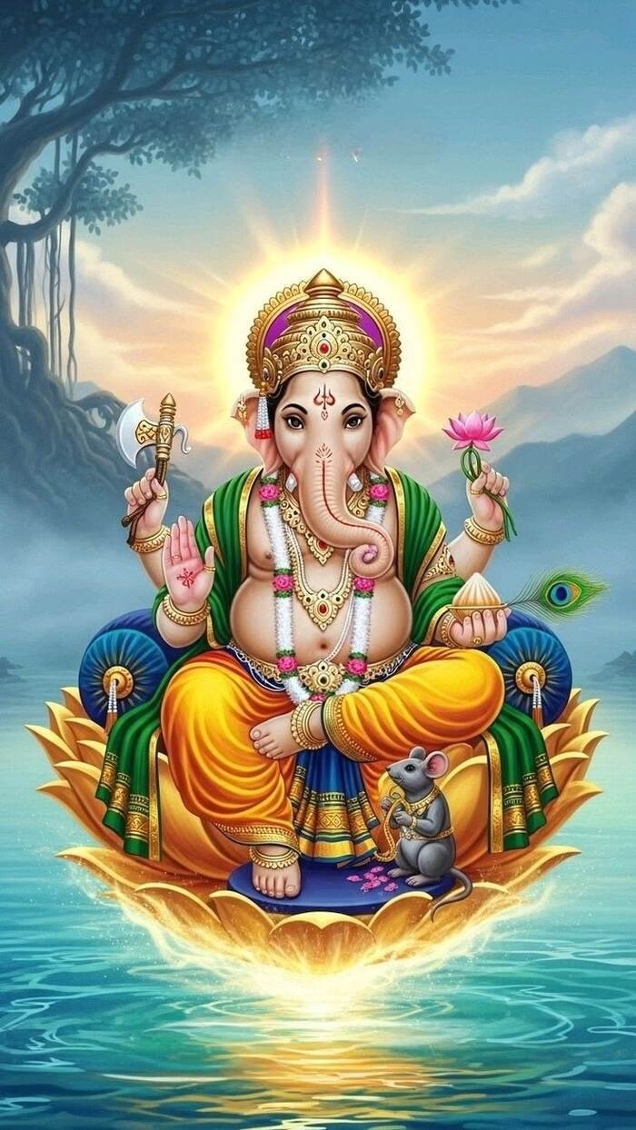 lord vinayaka images cute ganesha illustration