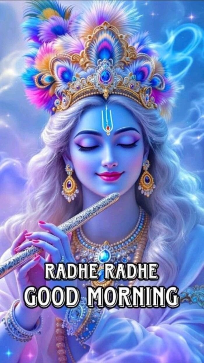 radhe radhe good morning image bright sky