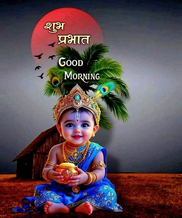 radhe radhe good morning image digital illustration