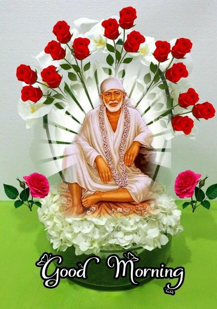 sai baba good morning images blessing pose