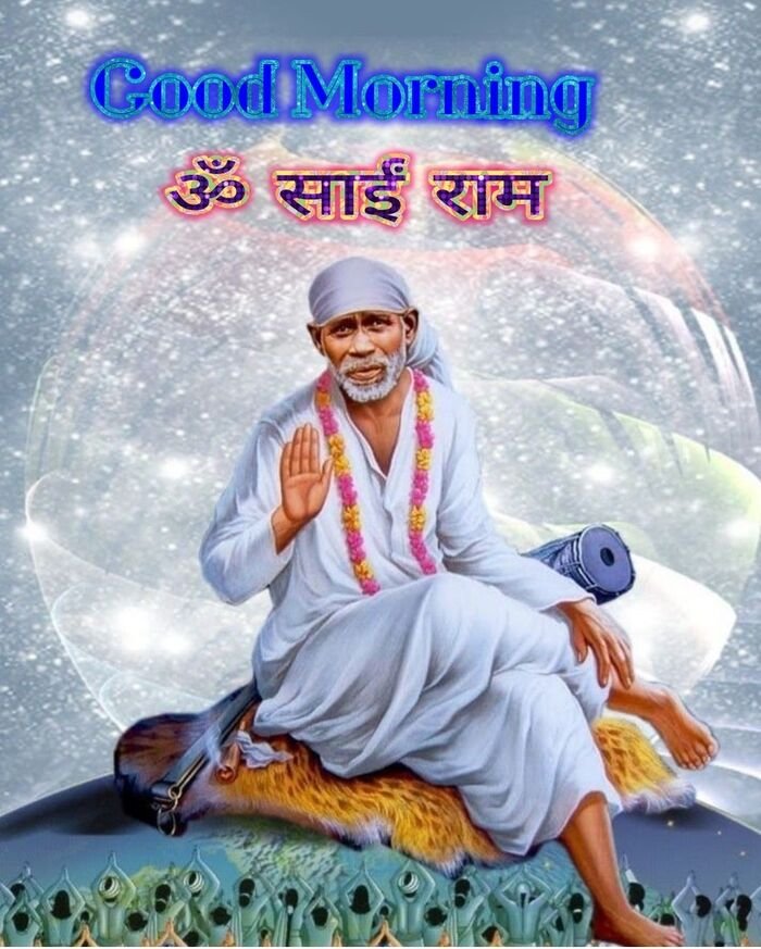 sai baba good morning images temple background