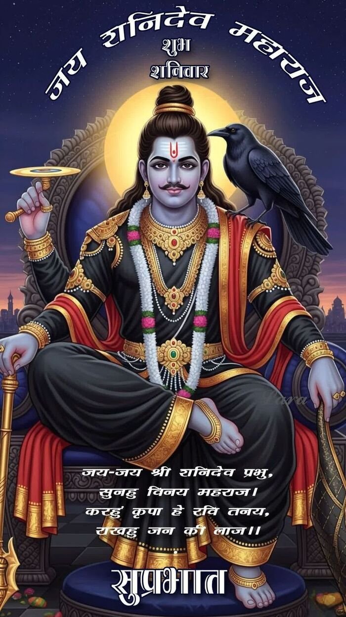 shani dev good morning image blessing pose