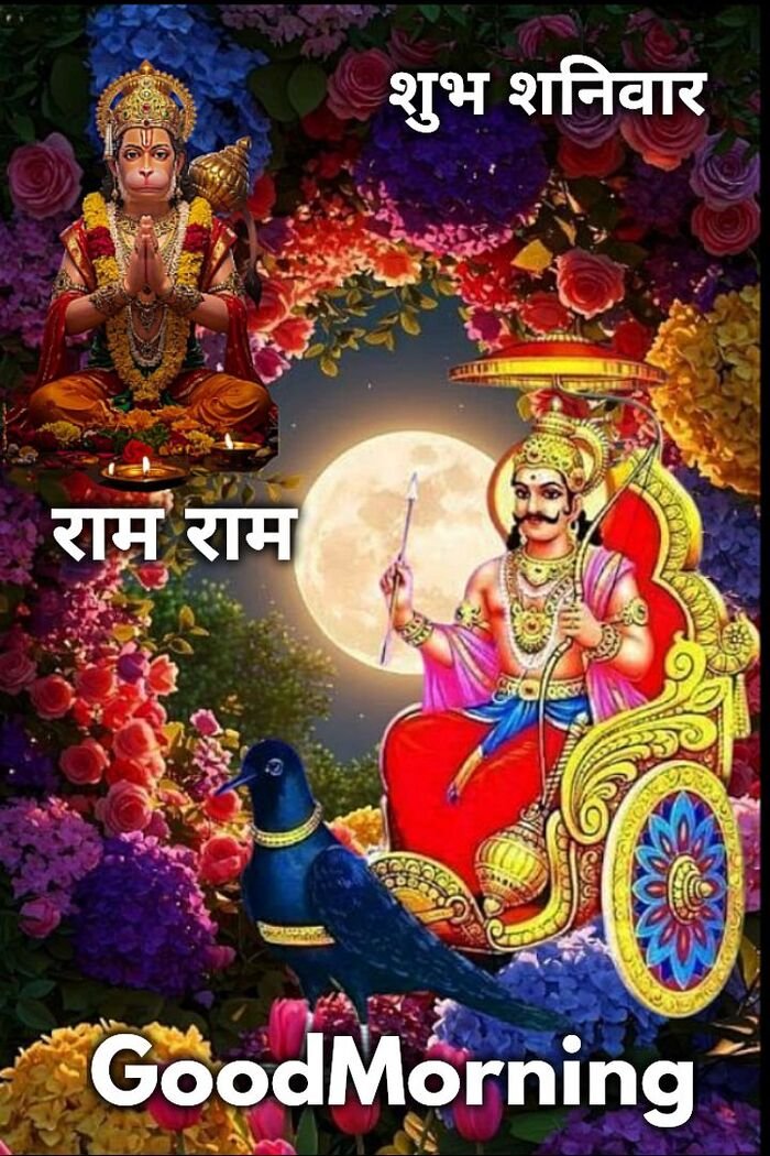 shani dev good morning image dark blue background