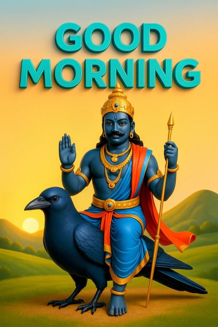 shani dev good morning image digital illustration