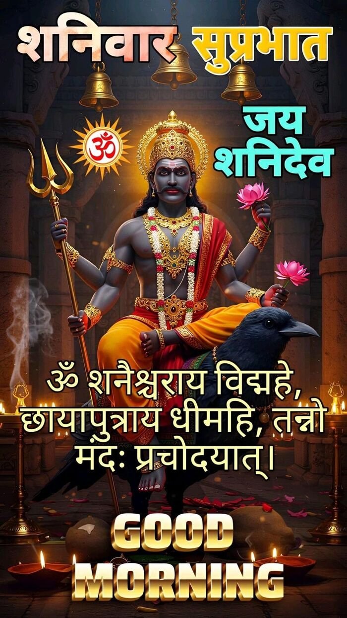 shani dev good morning image with sunrise