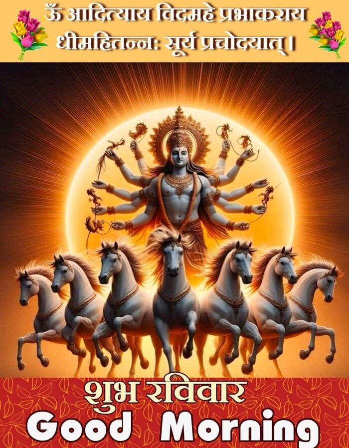 shubh ravivar good morning image lotus theme