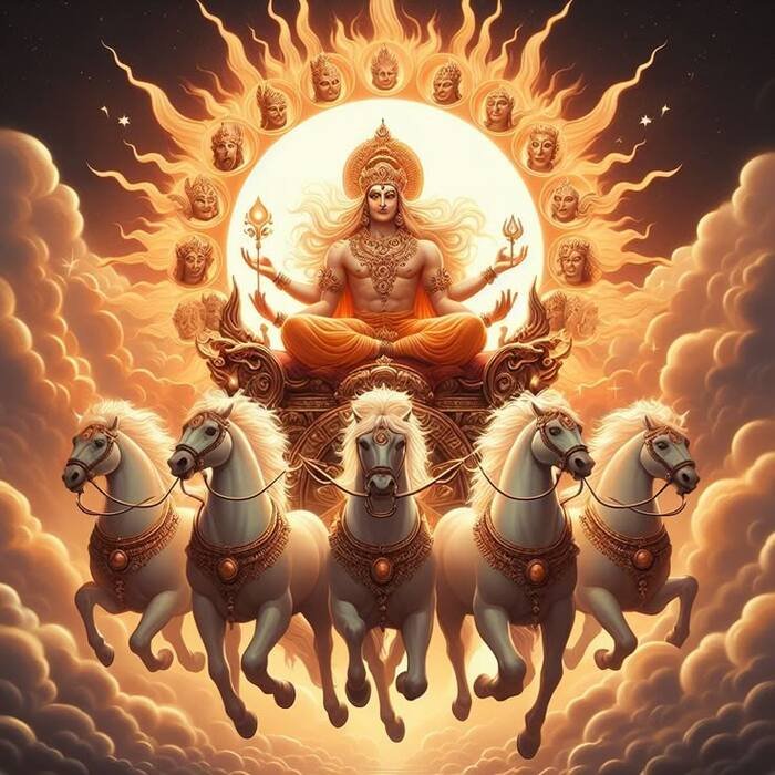 sun god images blessing pose