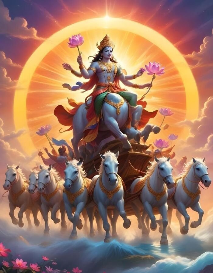 sun god images oil painting style