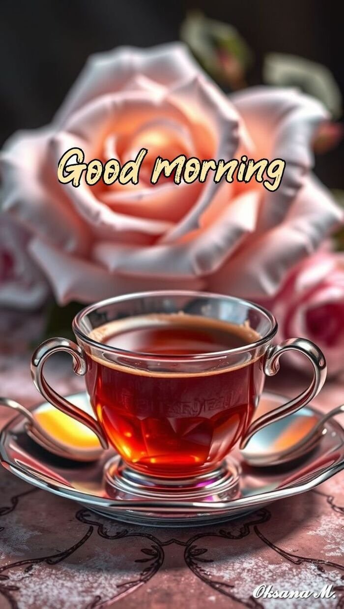 tea good morning images aesthetic cup style