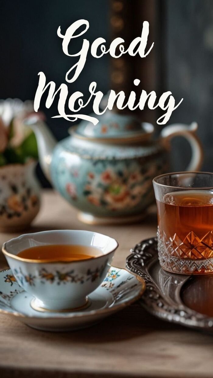 tea good morning images peaceful nature theme
