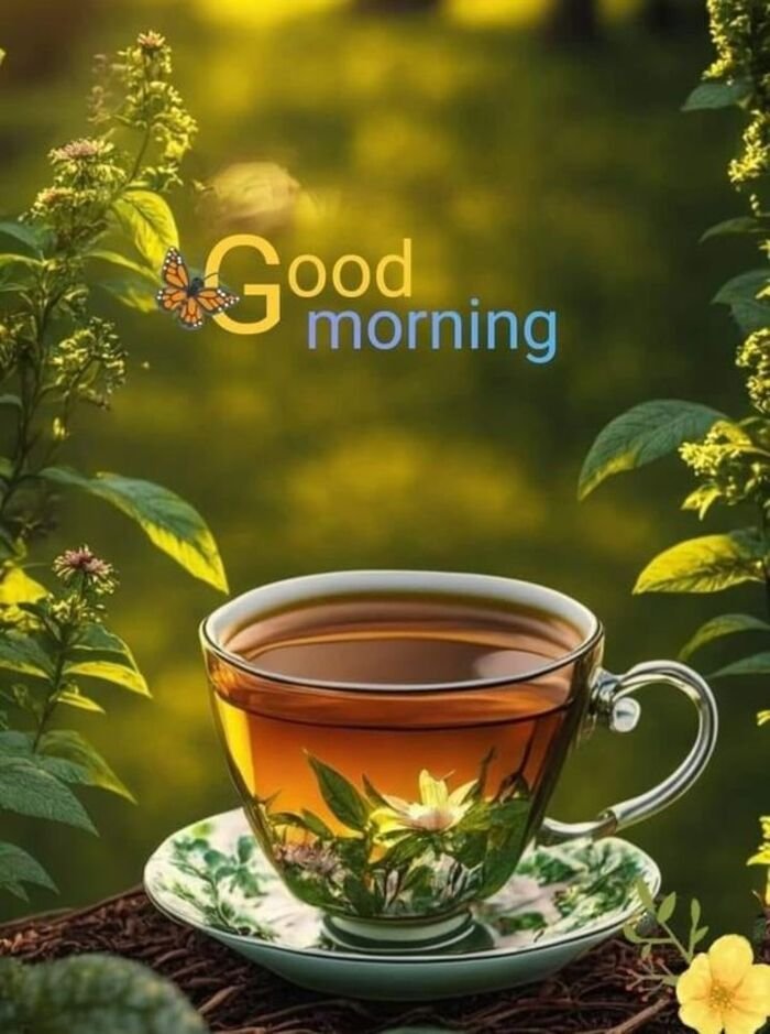 tea good morning images vintage cup style