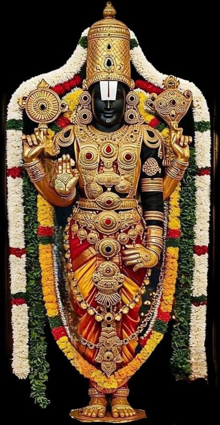 tirupati god images with garland decoration
